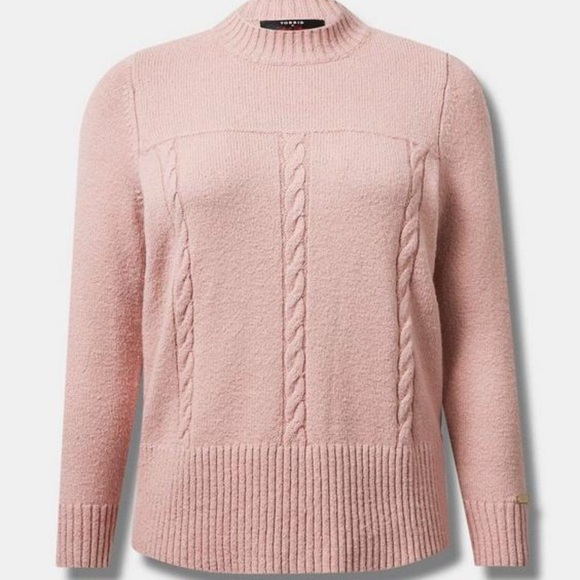torrid Sweaters - Torrid Size 1 1X 14/16 pale mauve Cable Knit pullover Sweater NWT